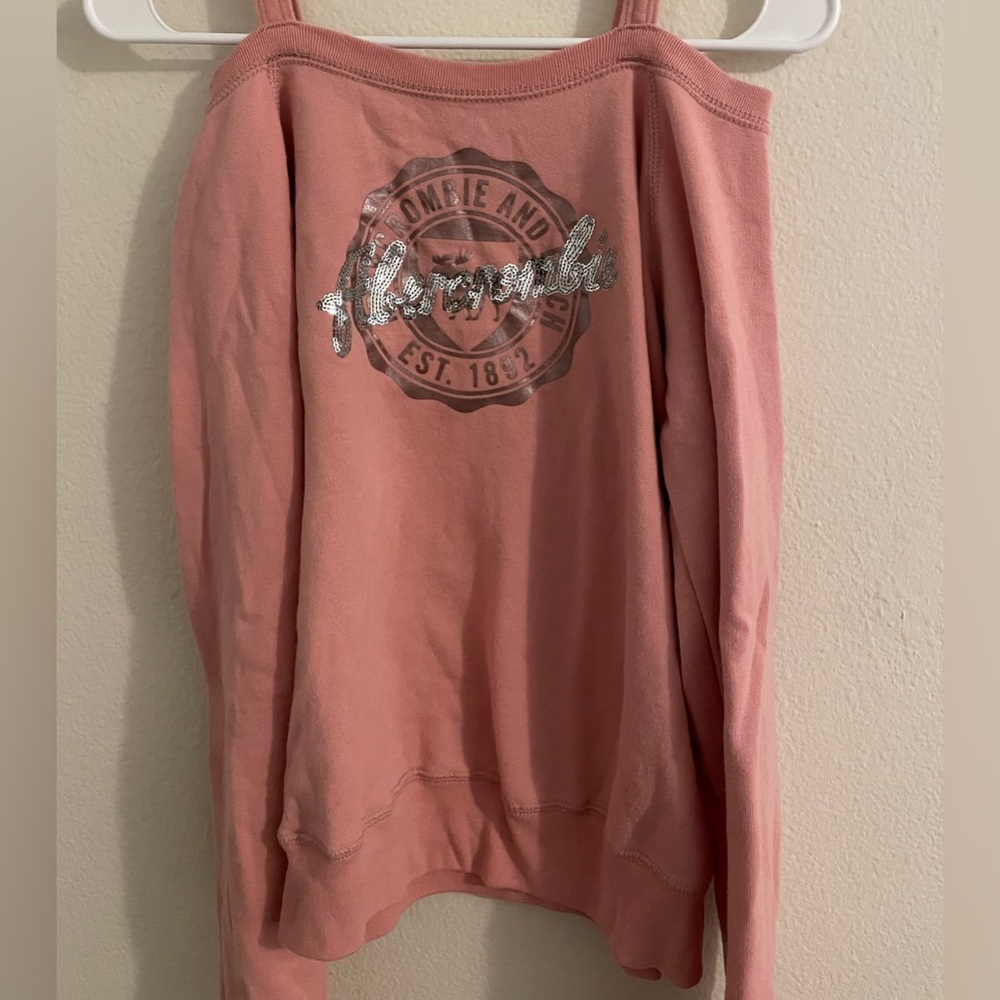 Pink long sleeve over the shoulder top